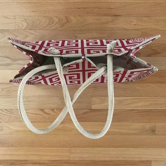 The Royal Standard Red and Tan Canvas Juco Tote - Picture 6 of 10